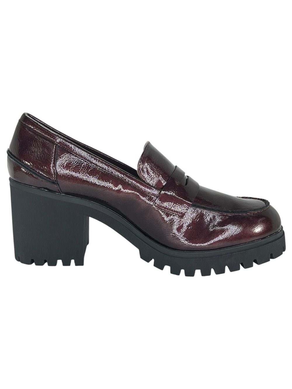 Sun + Stone Presscott Wine Patent Leather Lug Sole Womens Penny Loafers Size 11M - Picture 5 of 10